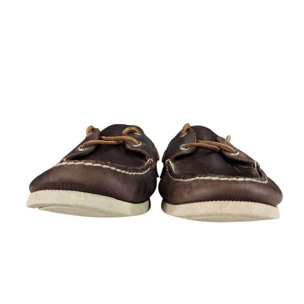 Sperry Top Sider Boat Shoe sz 12M Men Brown Leather STS13398 Preppy Dad Nautical